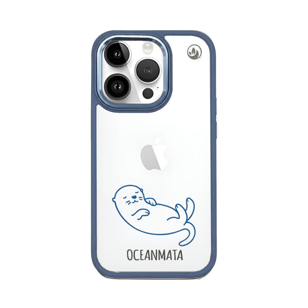 iPhone 14 pro hoesje - Otterblauw - duurzaam