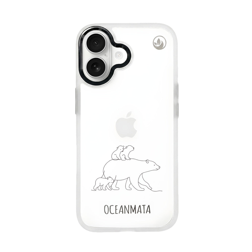 Nachhaltige Handyhülle iPhone 17 Polarbearfamily aus Ocean Plastic — Vorderseite