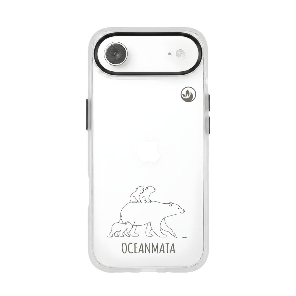 Nachhaltige Handyhülle iPhone 17 Air Polarbearfamily aus Ocean Plastic — Vorderseite