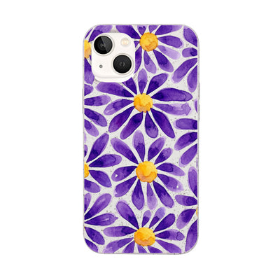 iPhone 13 mini Hülle - Blumen lila - "purplebloom" - nachhaltig