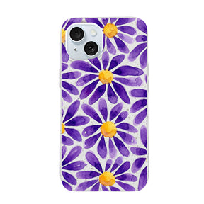 Biologisch abbaubare Handyhülle iPhone 15 Purplebloom — kompostierbar — Vorderseite