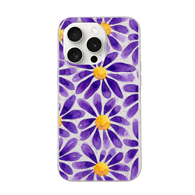 iPhone 15 pro Hülle - Blumen lila - "purplebloom" - nachhaltig