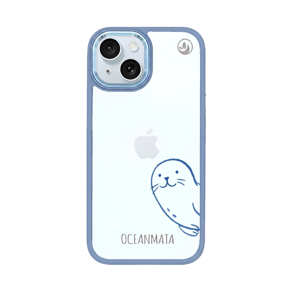 iPhone 15 hoesje - zegelblauw - "Robby" - duurzaam