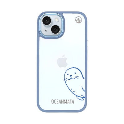 iPhone 15 hoesje - zegelblauw - "Robby" - duurzaam