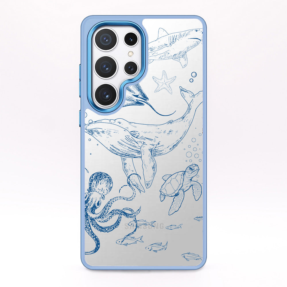 Samsung S24+ hoesje - Whale Blue - "WhaleLife" duurzaam