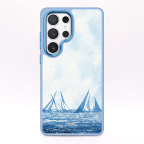Samsung S24+ Hülle - segeln blau - "BlueHorizon" - nachhaltig