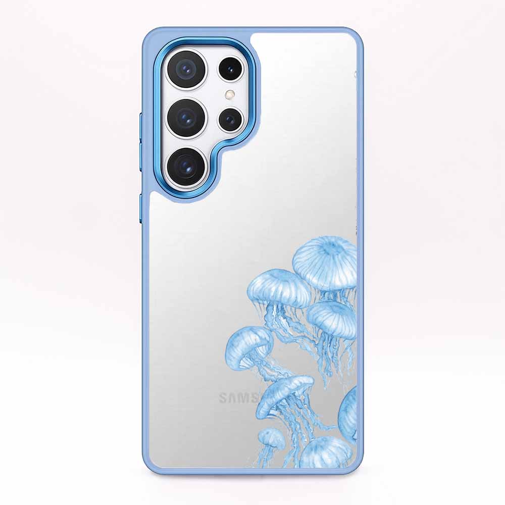 Samsung S25 Hülle -  qualle blau - "Jellies" - nachhaltig