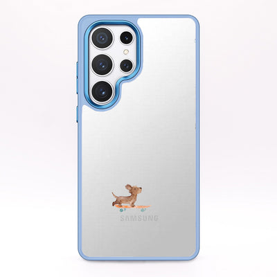 Samsung S25+ Hülle - Skater Hund blau - "SkaterBoi" - nachhaltig