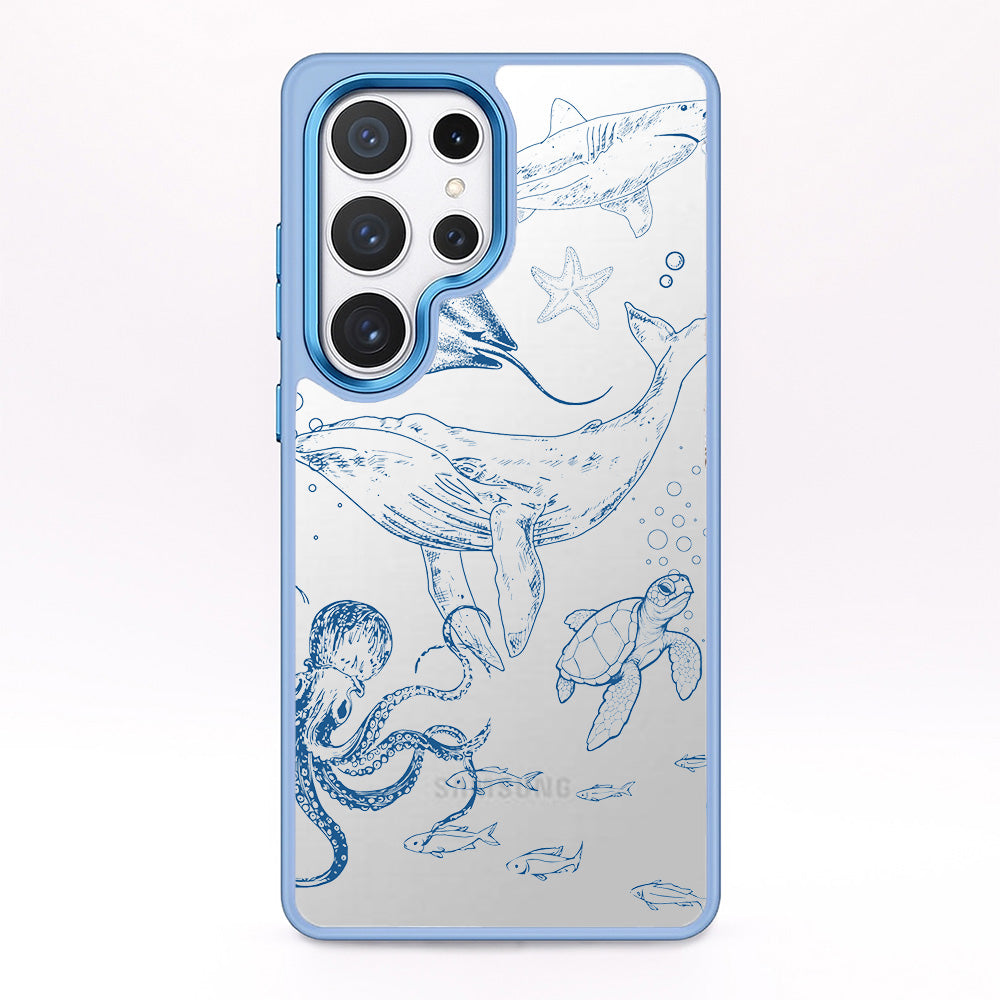 Samsung S24+ hoesje - Whale Blue - "WhaleLife" duurzaam
