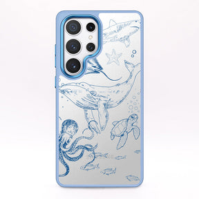 Samsung S24+ hoesje - Whale Blue - "WhaleLife" duurzaam