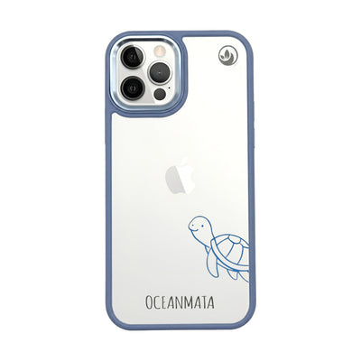 iPhone 12 pro / iPhone 12 hoesje - schildpadblauw - "Schildi" - duurzaam