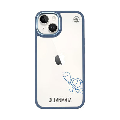 iPhone 14 hoesje - schildpadblauw - "Schildi" - duurzaam