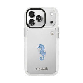 iPhone 18 Pro Max / 17 Pro Max Hülle - Seepferdchen weiß - "SeahorseTale" - nachhaltig
