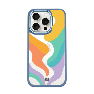 iPhone 15 pro max hoesje - kleurrijke golven - "Tide Flow" - duurzaam
