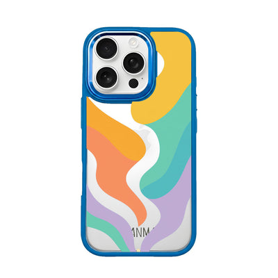 iPhone 16 pro hoesje - kleurrijke golven - "Tide Flow" - duurzaam