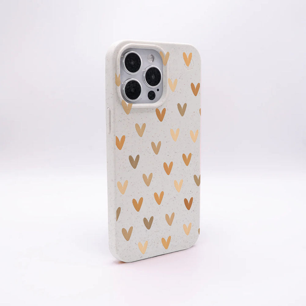 iPhone 13 pro Hülle - Herz weiß - "AutumnLove" - nachhaltig