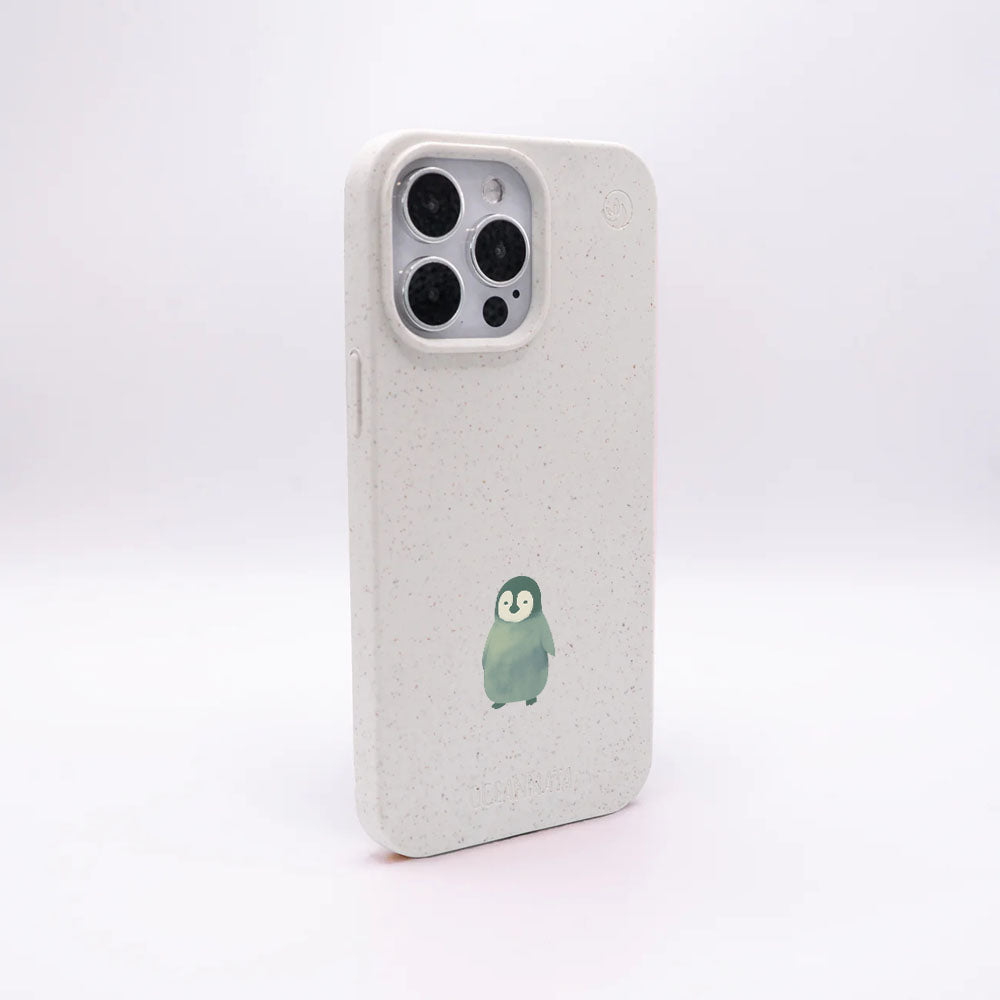 iPhone 12 mini Hülle - Pinguin weiß - "HappyPinguin" - nachhaltig