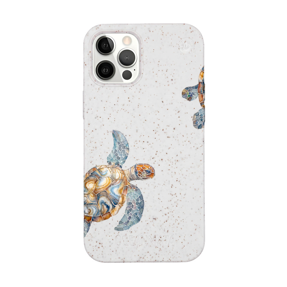 Biologisch abbaubare Handyhülle iPhone 12 pro / iPhone 12 Turtlegaze — kompostierbar — Vorderseite