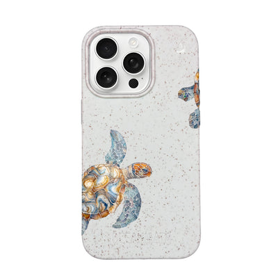 iPhone 16 pro max Hülle - Schildkröte weiß - "TurtleGaze" - nachhaltig