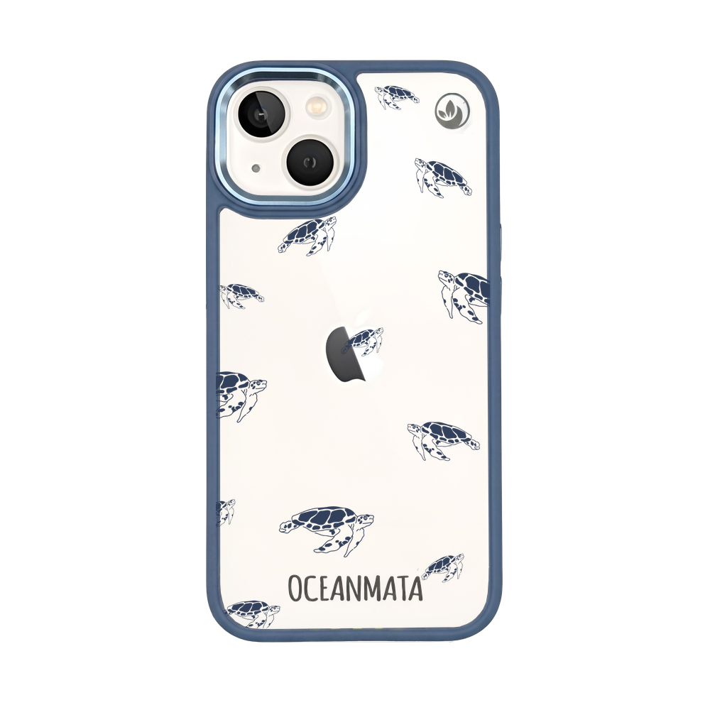 iPhone 13 hoesje - Turtles Blue - "Turtlino" - Duurzaam