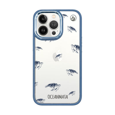 iPhone 13 pro max hoesje - schildpaddenblauw - "Turtlino" - duurzaam