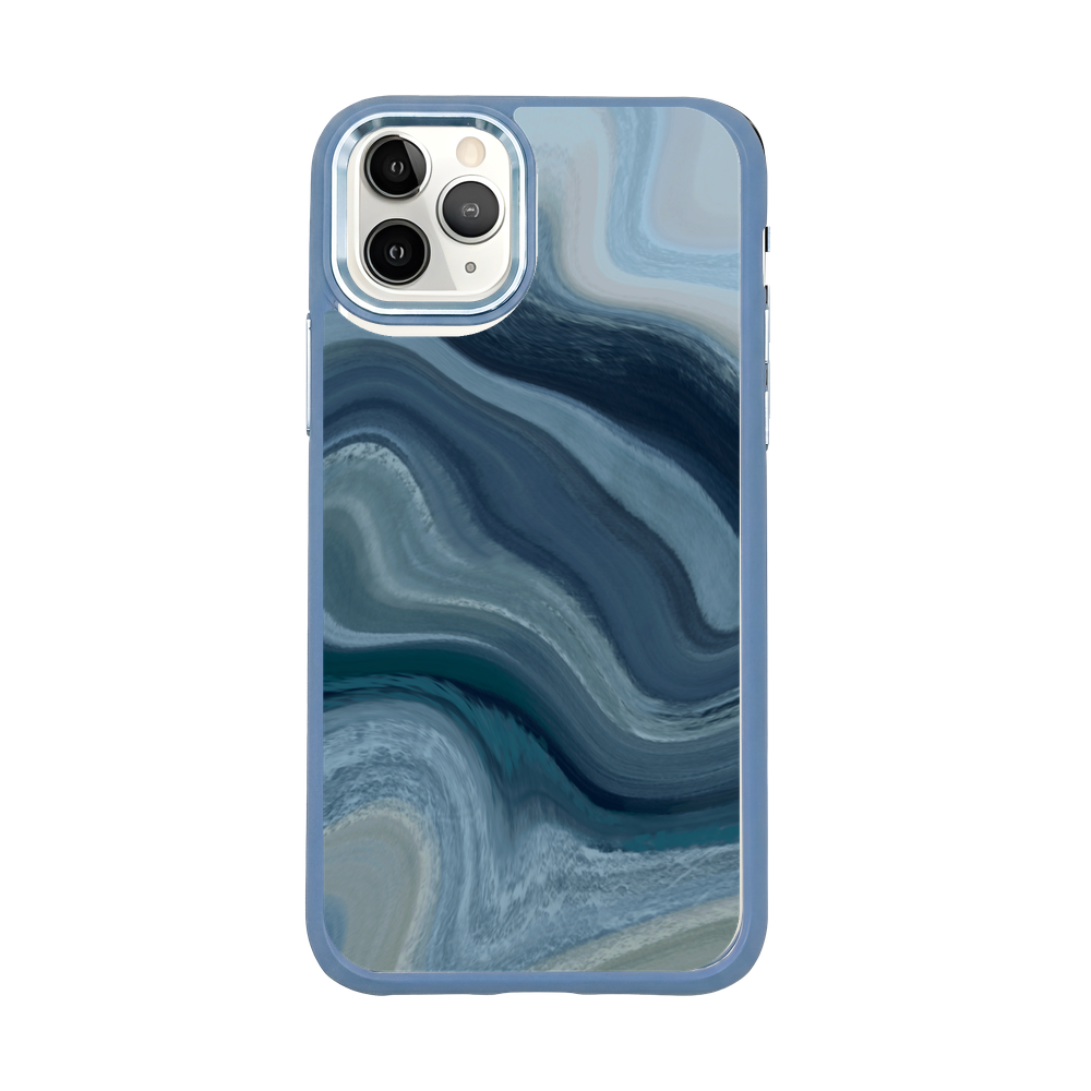 iPhone 11 pro hoesje - Line Art Ocean - "Waves of Balance" - duurzaam