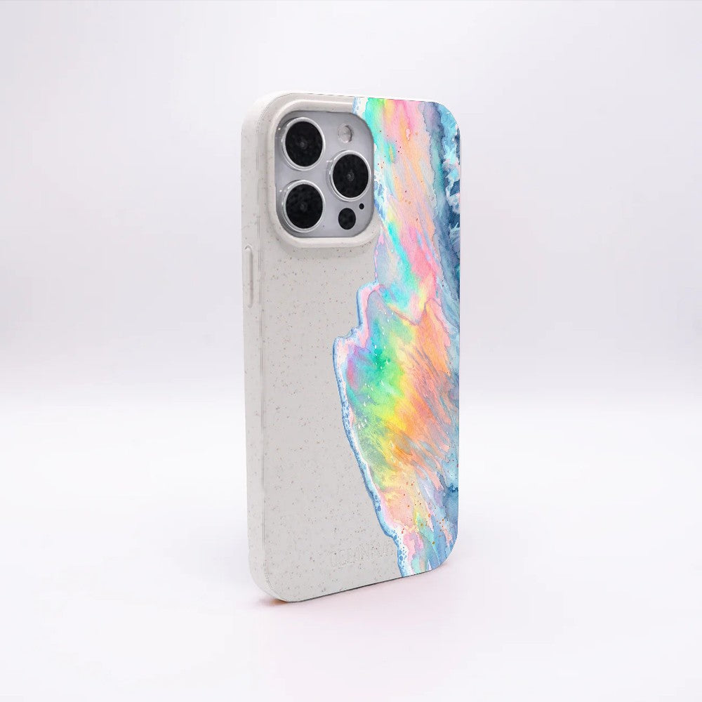 iPhone 11 Hülle - Regenbogen Welle weiß - "WaveOfPride" - nachhaltig