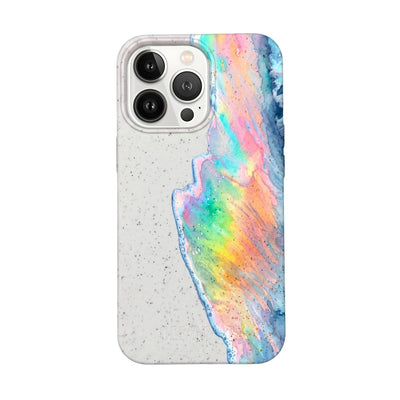 iPhone 13 pro max Hülle - Regenbogen Welle weiß - "WaveOfPride" - nachhaltig