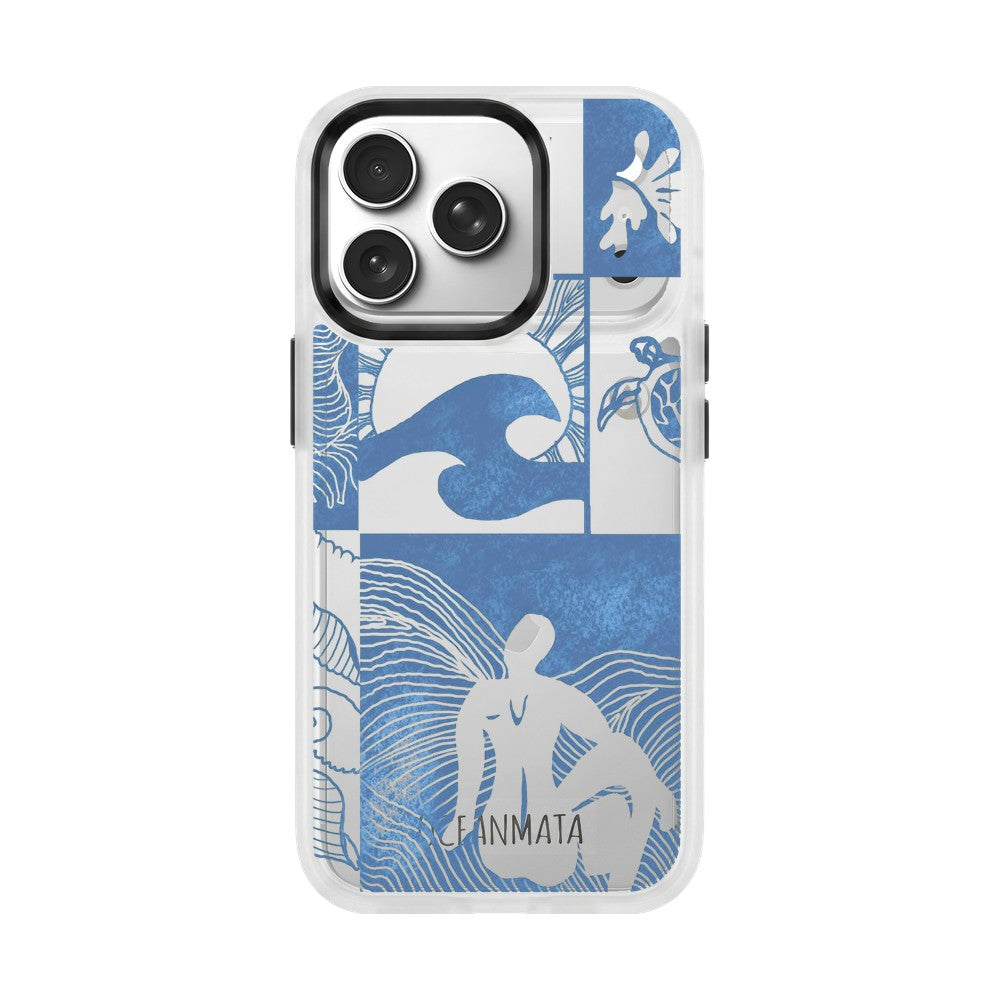 iPhone 18 Pro Max / 17 Pro Max Hülle - Line Art Ocean - "Waves of Balance" - nachhaltig