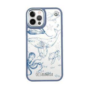 iPhone 12 pro max hoesje - walvisblauw - "WhaleLife" - duurzaam