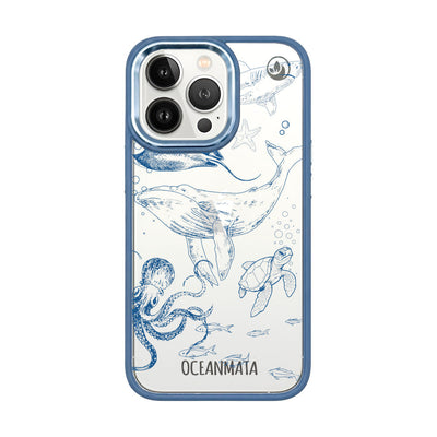iPhone 13 pro max hoesje - walvisblauw - "WhaleLife" - duurzaam 