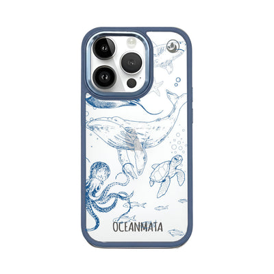 iPhone 14 pro hoesje - walvisblauw - "WhaleLife" - duurzaam 