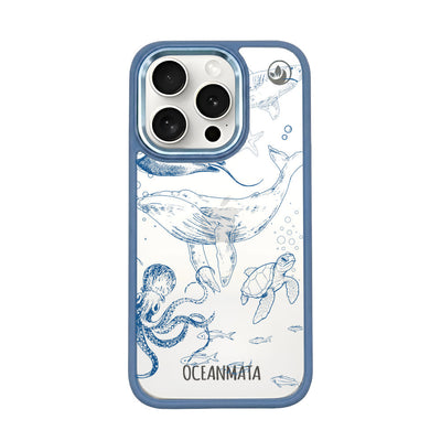 iPhone 15 pro max hoesje - walvisblauw - "WhaleLife" - duurzaam 