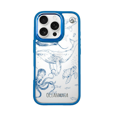 iPhone 16 pro hoesje - walvisblauw - "WhaleLife" - duurzaam 