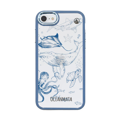 iPhone SE/7/8 hoesje - Walvisblauw - "WhaleLife" - Duurzaam 