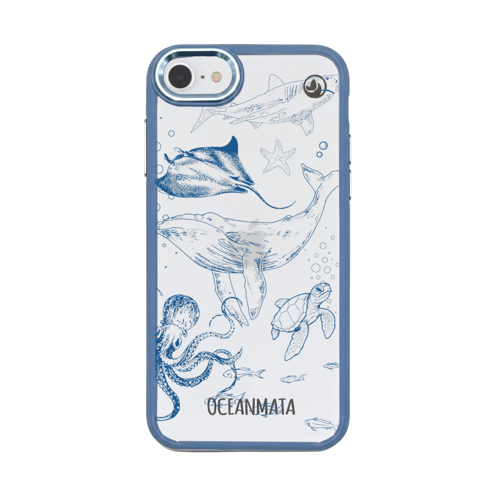 iPhone SE/7/8 hoesje - Walvisblauw - "WhaleLife" - Duurzaam 