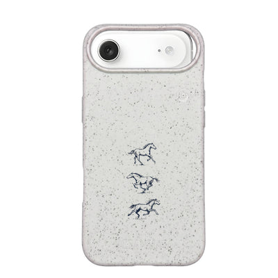 iPhone 17 Air Hülle - Pferd weiß - "wild" - nachhaltig
