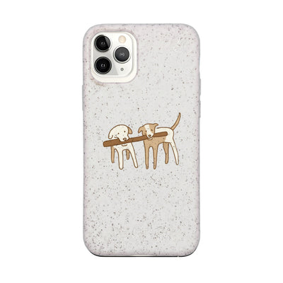 iPhone 11 pro Hülle - Hunde weiß - "Wuff" - nachhaltig