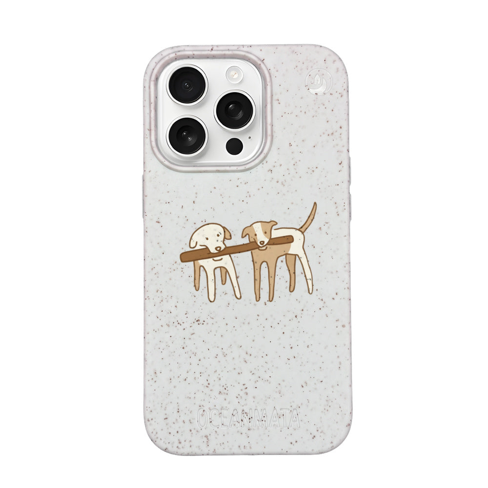 iPhone 16 pro max Hülle - Hunde weiß - "Wuff" - nachhaltig
